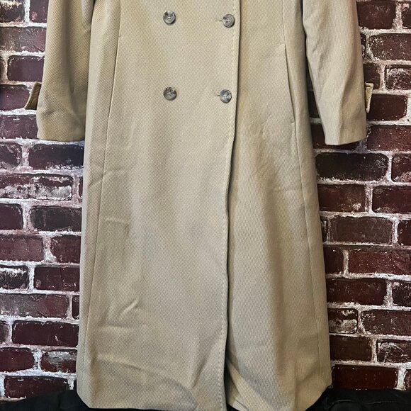Sisley Italy Wool Blend Double-Breasted Trench Coat - Tan/Beige - Size 40 - Picture 2 of 9